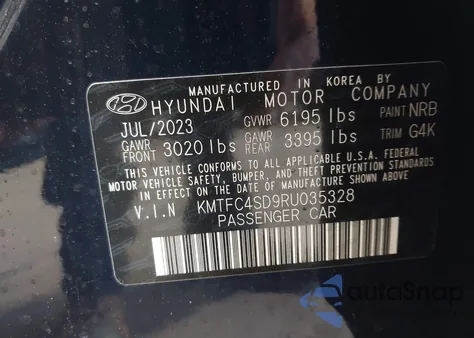 2024 Genesis G90 3.5T E-Sc Awd из США, поврежденный, VIN KMTFC4SD9RU035328